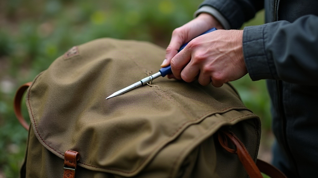 Hand-Stitching Torn Canvas Rucksacks with a Speedy Stitcher Awl