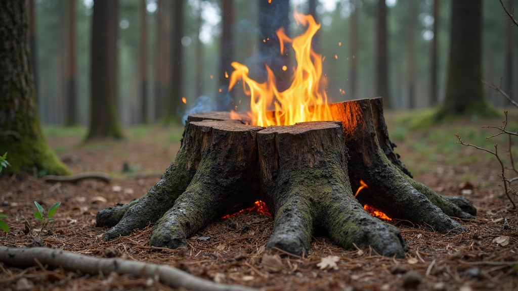 Finding Fatwood in Pine Stumps for Emergency Winter Fire Starting