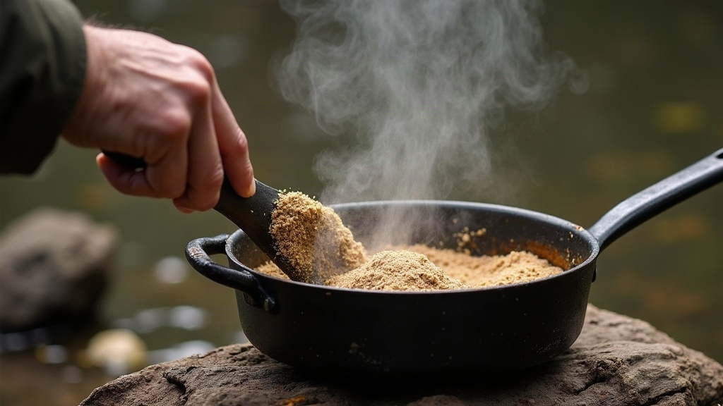 Cleaning Greasy Camp Cookware with Hardwood Ash and River Sand